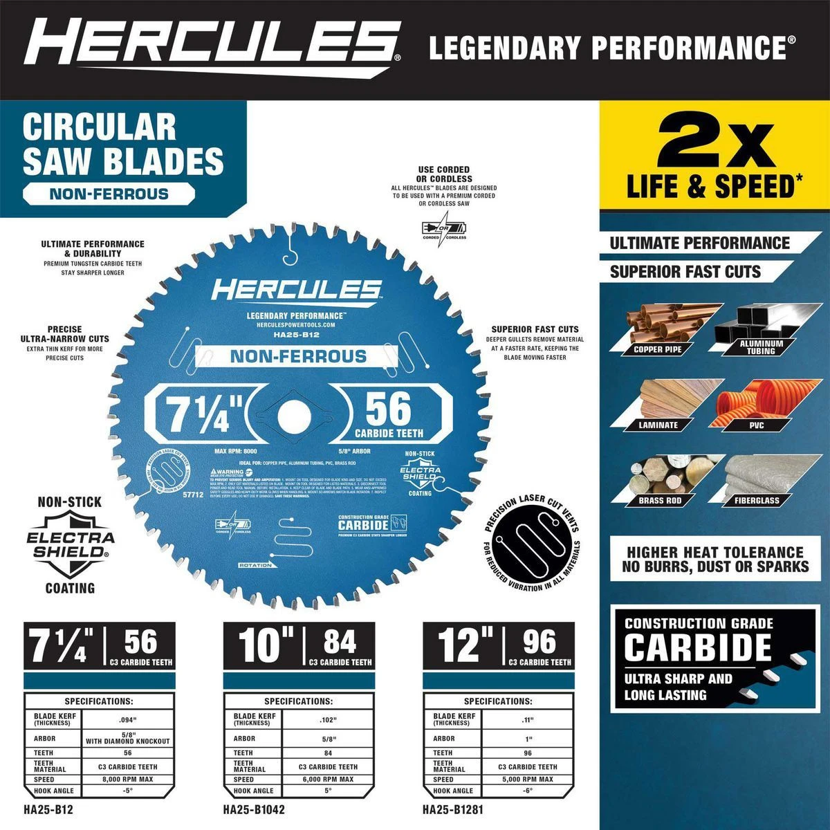 Brand new ๐งจ HERCULES 12 in., 96T Laminate/Plastics/Non-Ferrous Metal Cutting Miter Saw Blade โญ 5 Brand new ๐งจ HERCULES 12 in., 96T Laminate/Plastics/Non-Ferrous Metal Cutting Miter Saw Blade โญ - Image 3