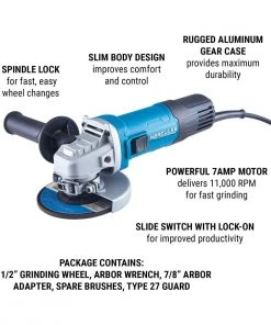 Cheap 🛒 HERCULES 7 Amp 4-1/2 in. Slide Switch Angle Grinder ✔️ -Outlet The Power Tool Hub Store 56435 W2