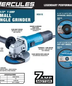 Cheap 🛒 HERCULES 7 Amp 4-1/2 in. Slide Switch Angle Grinder ✔️ -Outlet The Power Tool Hub Store 56435 W2SS
