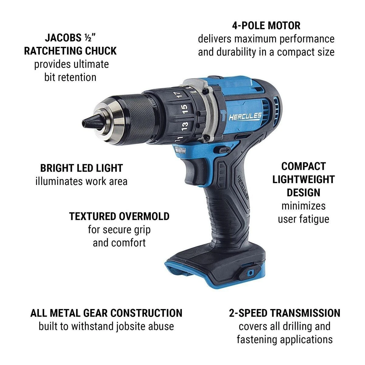 Best deal ๐ HERCULES 20V Cordless 1/2 in. Compact Variable Speed โ๏ธ Hammer Drill/Driver - Tool Only โค๏ธ 6 Best deal ๐ HERCULES 20V Cordless 1/2 in. Compact Variable Speed โ๏ธ Hammer Drill/Driver - Tool Only โค๏ธ - Image 5