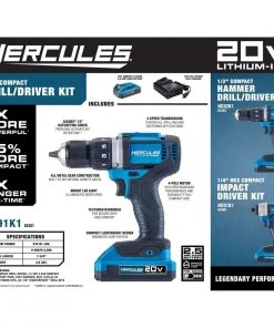 Best Sale ✨ HERCULES 20V Cordless 1/2 in. Compact Drill/Driver - Tool Only ❤️ 30 Best Sale ✨ HERCULES 20V Cordless 1/2 in. Compact Drill/Driver - Tool Only ❤️ -Outlet The Power Tool Hub Store 56534 W9 1