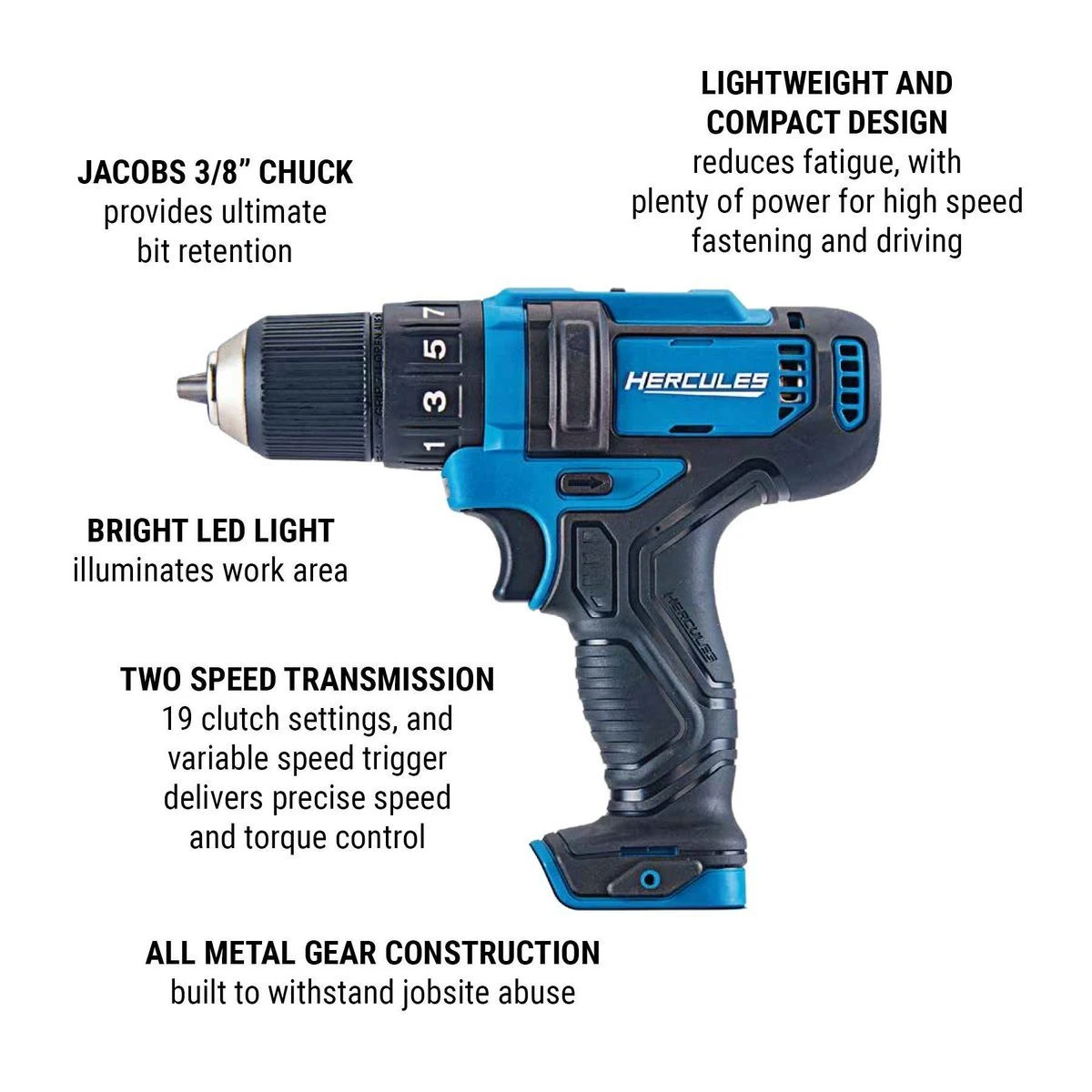 Best Sale 😍 HERCULES 12V Cordless 3/8 in. Compact Drill/Driver - Tool Only 🔔 8 Best Sale 😍 HERCULES 12V Cordless 3/8 in. Compact Drill/Driver - Tool Only 🔔 - Image 6