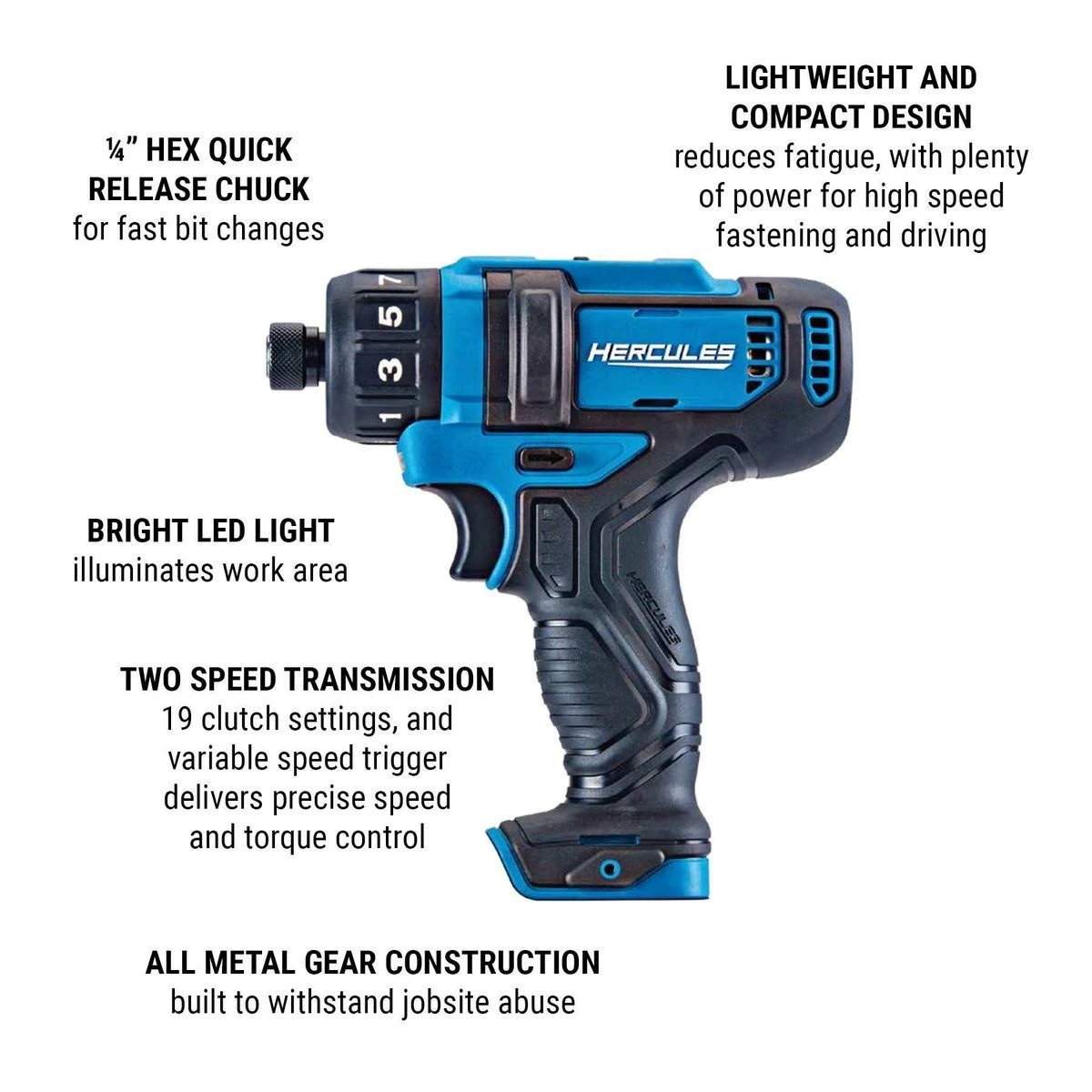 Cheapest ⌛ HERCULES 12V Cordless 1/4 in. Hex Compact Screwdriver - Tool Only ⌛ 4 Cheapest ⌛ HERCULES 12V Cordless 1/4 in. Hex Compact Screwdriver - Tool Only ⌛ - Image 4