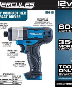 Best reviews of ๐ฅฐ HERCULES 12V Cordless 1/4 in. Hex Compact Impact Driver - Tool Only ๐ 18 Best reviews of ๐ฅฐ HERCULES 12V Cordless 1/4 in. Hex Compact Impact Driver - Tool Only ๐ -Outlet The Power Tool Hub Store 56567 W2SS