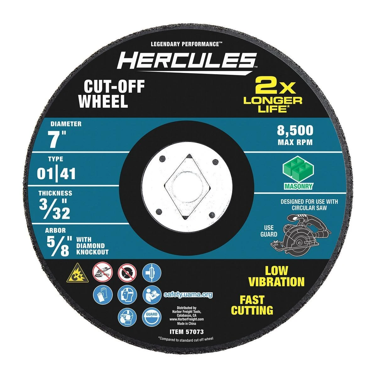 Cheap βοΈ HERCULES 7 in. x 3/32 in. x 5/8 in. Type 01/41 Masonry Cut-off Wheel π 4 Cheap βοΈ HERCULES 7 in. x 3/32 in. x 5/8 in. Type 01/41 Masonry Cut-off Wheel π - Image 2