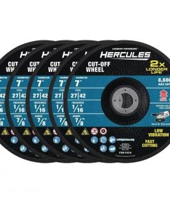 Deals ✔️ HERCULES 7 in. x 1/16 in. x 7/8 in. Type 27/42 Metal Cut-off Wheel 5 Pk. ⭐