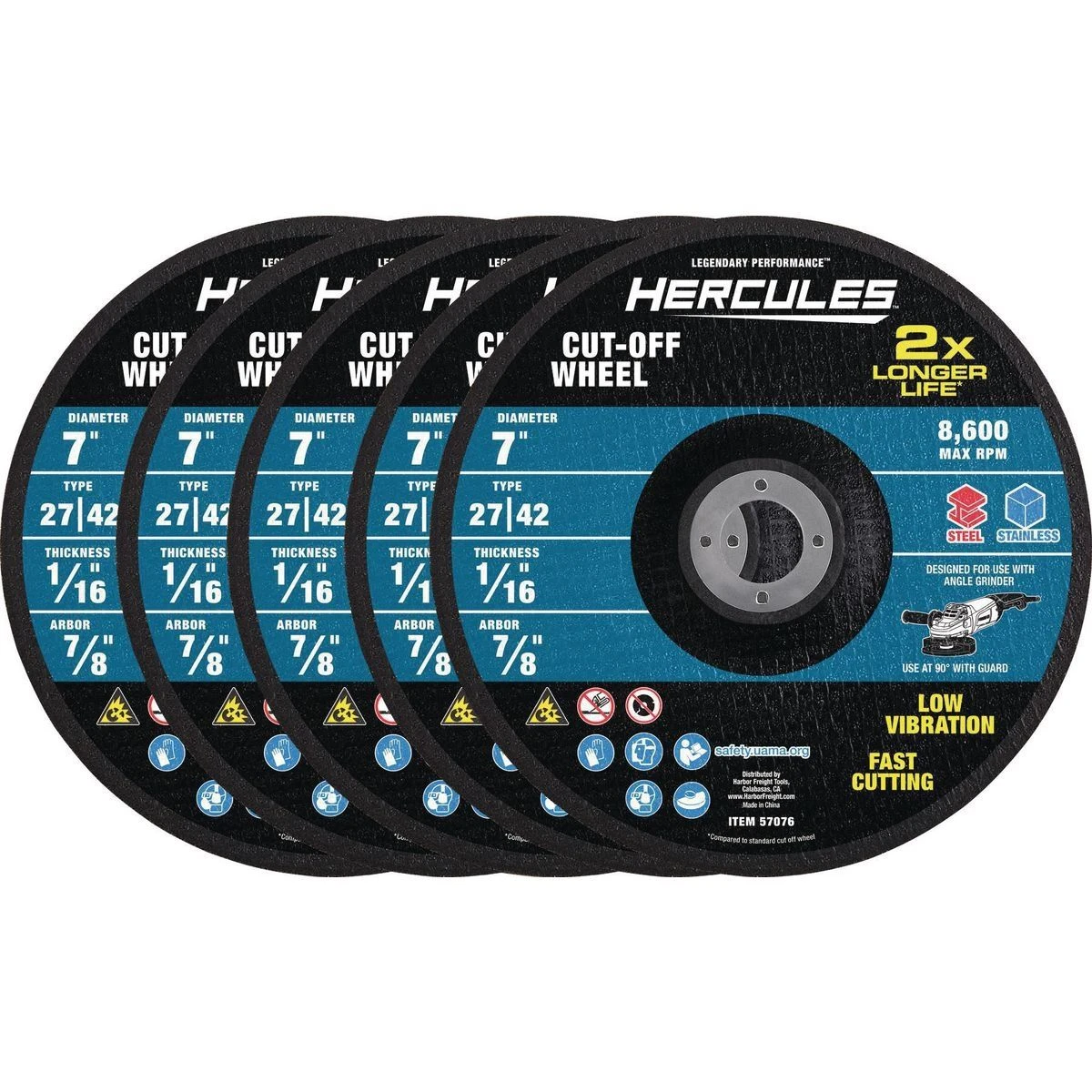 Deals ✔️ HERCULES 7 in. x 1/16 in. x 7/8 in. Type 27/42 Metal Cut-off Wheel 5 Pk. ⭐ 3 Deals ✔️ HERCULES 7 in. x 1/16 in. x 7/8 in. Type 27/42 Metal Cut-off Wheel 5 Pk. ⭐
