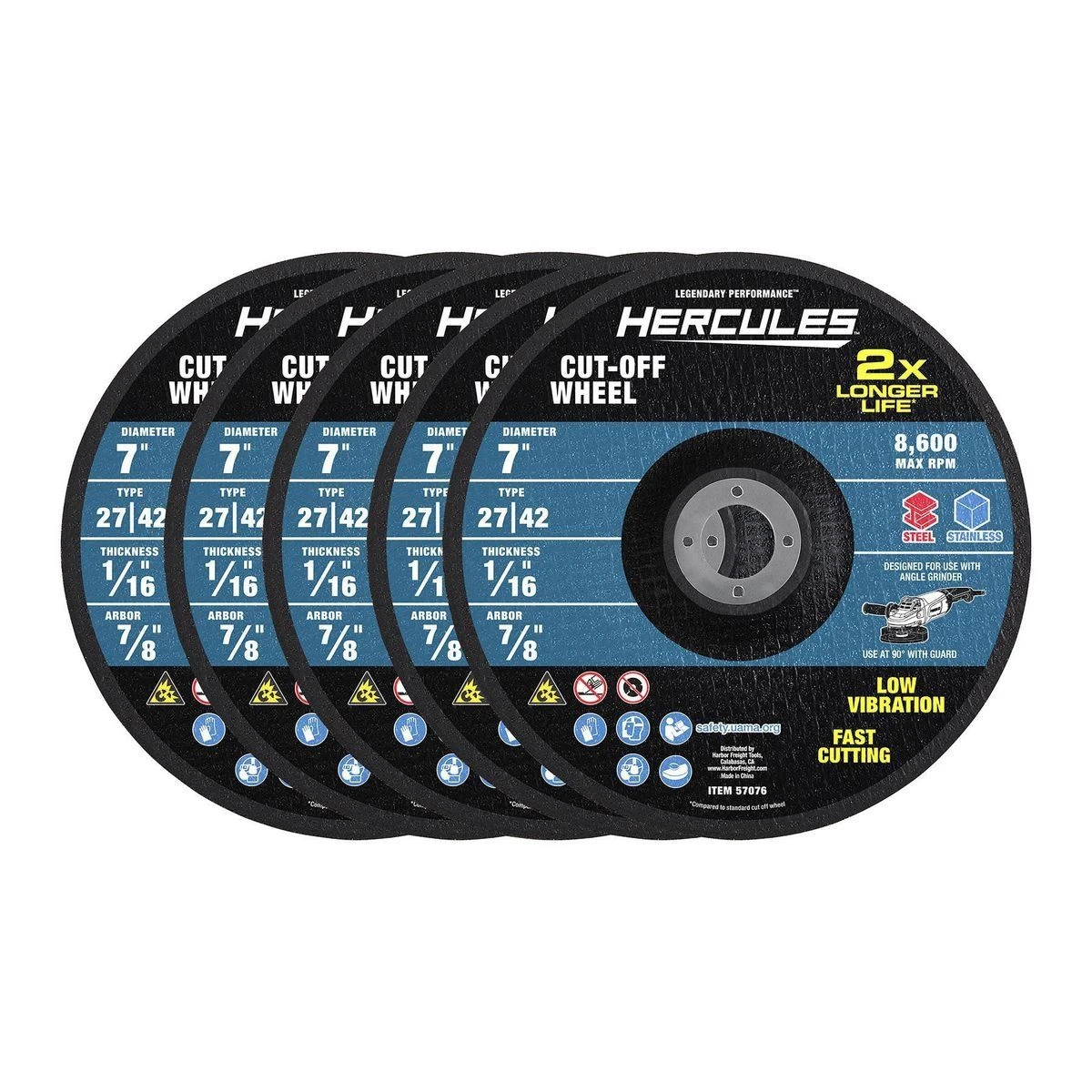 Deals ✔️ HERCULES 7 in. x 1/16 in. x 7/8 in. Type 27/42 Metal Cut-off Wheel 5 Pk. ⭐ 4 Deals ✔️ HERCULES 7 in. x 1/16 in. x 7/8 in. Type 27/42 Metal Cut-off Wheel 5 Pk. ⭐ - Image 2
