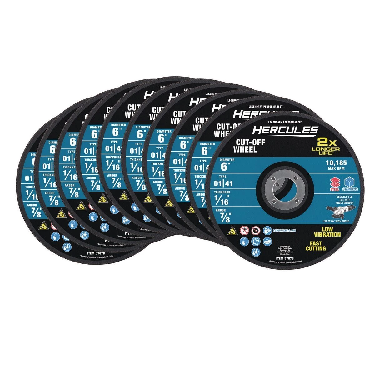 New π₯° HERCULES 6 in. x 1/16 in. x 7/8 in. Type 01/41 Metal Cut-off Wheel 10 Pk. π 3 New π₯° HERCULES 6 in. x 1/16 in. x 7/8 in. Type 01/41 Metal Cut-off Wheel 10 Pk. π