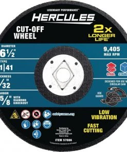 Best Pirce 👏 HERCULES 6-1/2 in. x 3/32 in. x 5/8 in. Type 01/41 Metal Cut-off Wheel 🌟