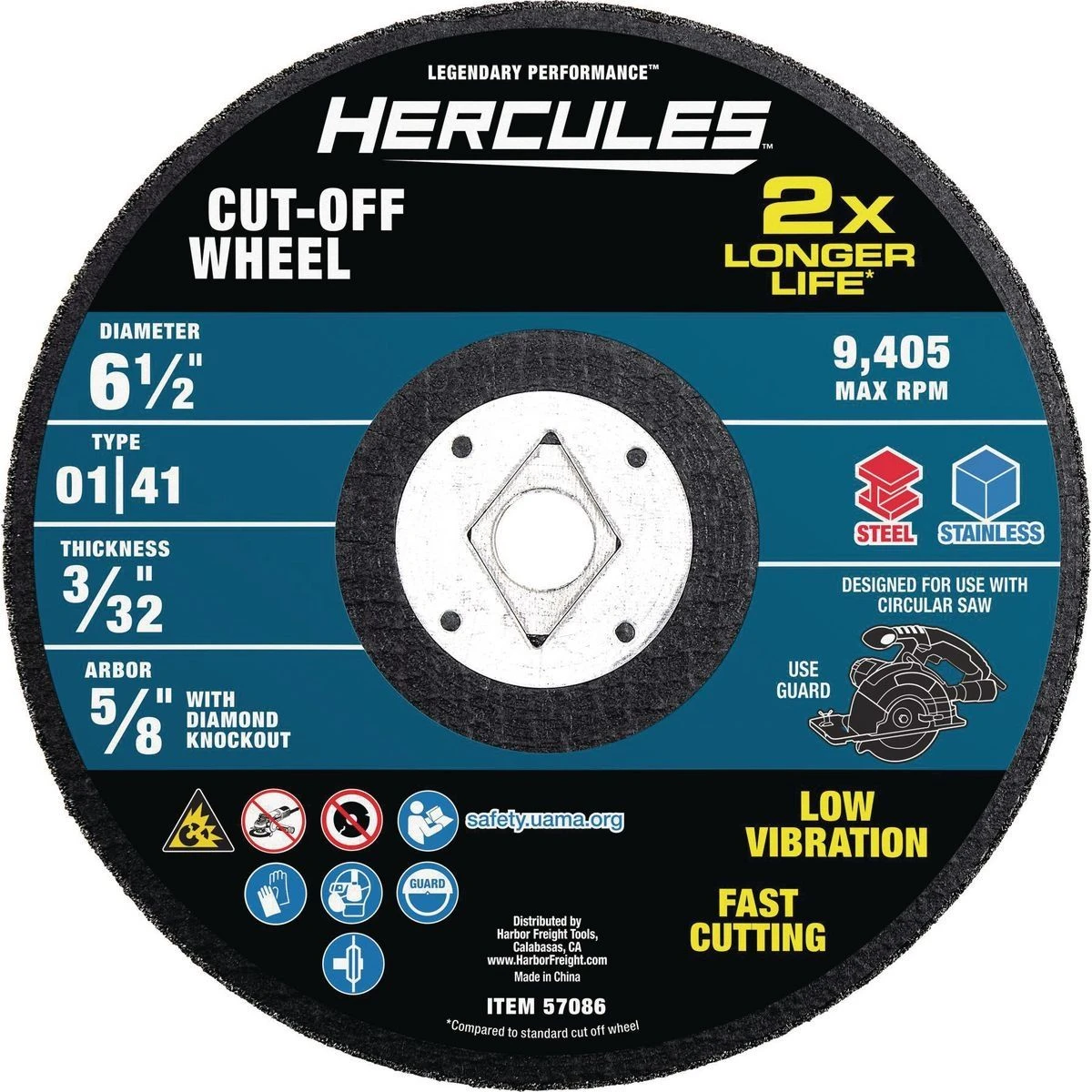 Best Pirce π HERCULES 6-1/2 in. x 3/32 in. x 5/8 in. Type 01/41 Metal Cut-off Wheel π 3 Best Pirce π HERCULES 6-1/2 in. x 3/32 in. x 5/8 in. Type 01/41 Metal Cut-off Wheel π