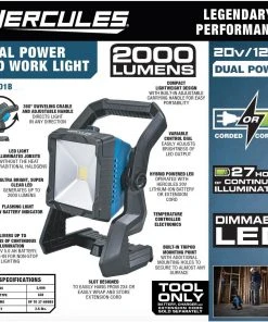 Cheap π HERCULES 20v Cordless 2000 Lumen Dual Power Work Light β Tool Only βοΈ 21 Cheap π HERCULES 20v Cordless 2000 Lumen Dual Power Work Light β Tool Only βοΈ -Outlet The Power Tool Hub Store 57147 W2SS