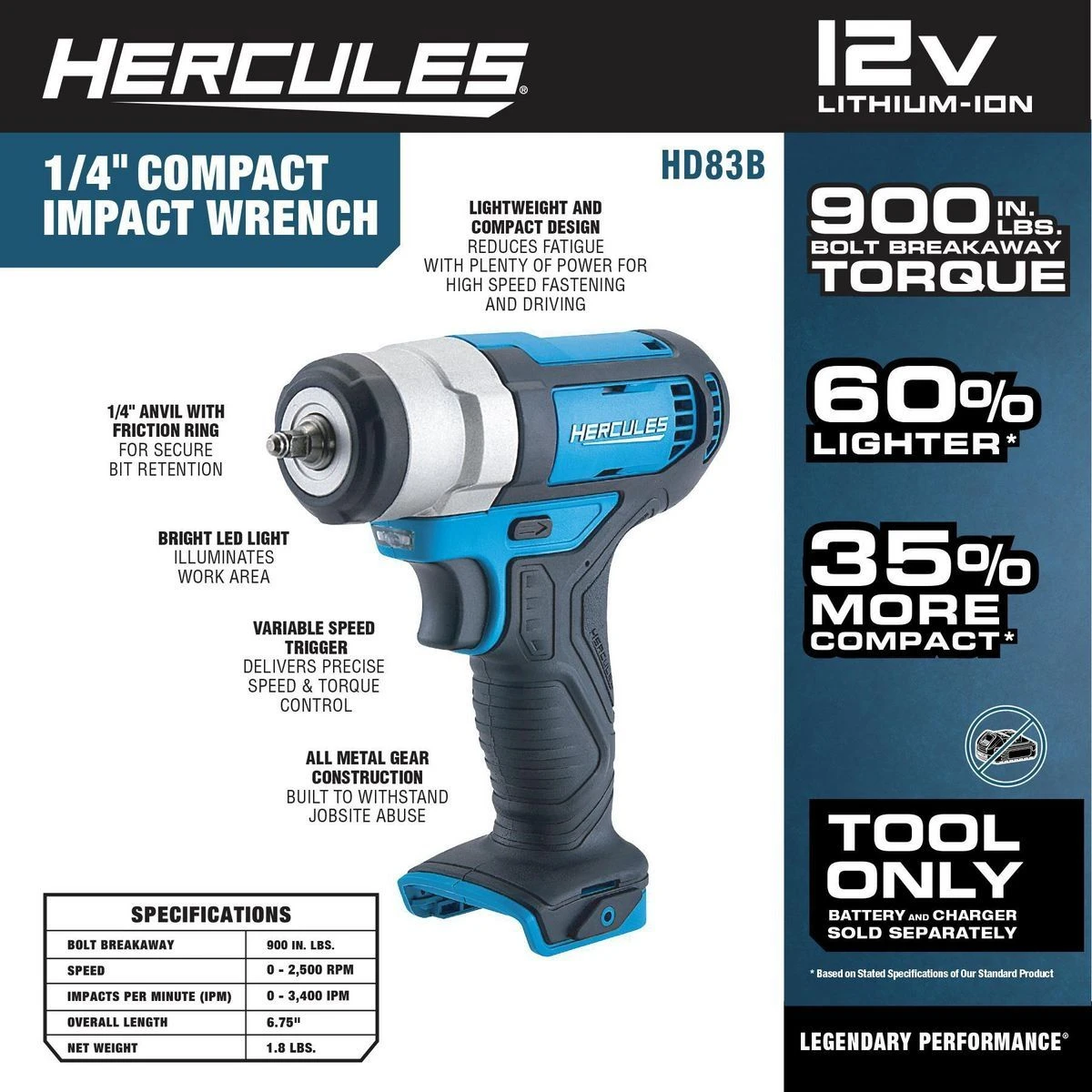 Promo ✨ HERCULES 12V Cordless 1/4 in. Compact Impact Wrench - Tool Only 😍 7 Promo ✨ HERCULES 12V Cordless 1/4 in. Compact Impact Wrench - Tool Only 😍 - Image 5