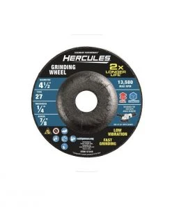 Top 10 🛒 HERCULES 4-1/2 in. x 1/4 in. x 7/8 in. Type 27 Metal Grinding Wheel 👏