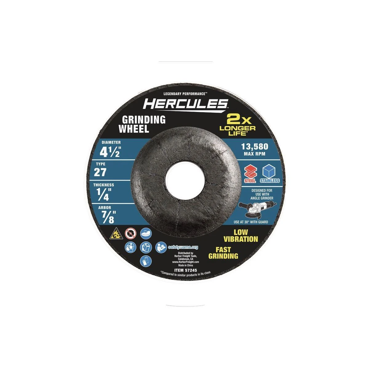 Top 10 π HERCULES 4-1/2 in. x 1/4 in. x 7/8 in. Type 27 Metal Grinding Wheel π 3 Top 10 π HERCULES 4-1/2 in. x 1/4 in. x 7/8 in. Type 27 Metal Grinding Wheel π