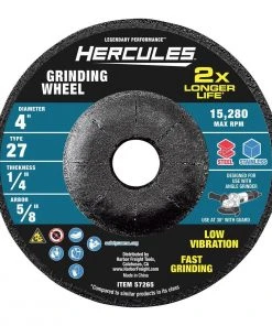 Hot Sale ❤️ HERCULES 4 in. x 1/4 in. x 5/8 in. Type 27 Metal Grinding Wheel ✨ -Outlet The Power Tool Hub Store 57265 W3