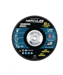 Cheapest 😀 HERCULES 9 in. x 1/4 in. x 5/8-11 in. Type 27 Metal Grinding Wheel ❤️