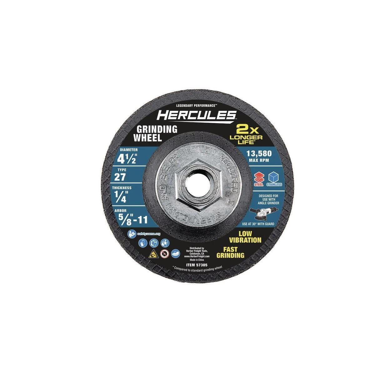 Coupon ๐ HERCULES 4-1/2 in. x 1/4 in. x 5/8 in.-11 Type 27 Metal Grinding Wheel โจ 3 Coupon ๐ HERCULES 4-1/2 in. x 1/4 in. x 5/8 in.-11 Type 27 Metal Grinding Wheel โจ
