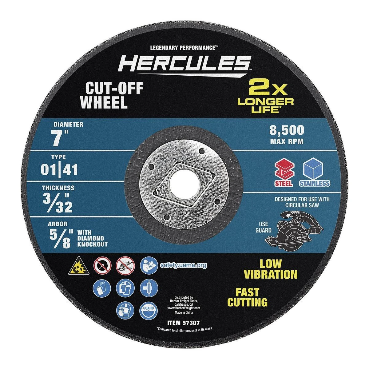 Deals 🥰 HERCULES 7 in. x 3/32 in. x 5/8 in. Type 01/41 Metal Cut-off Wheel 😍 4 Deals 🥰 HERCULES 7 in. x 3/32 in. x 5/8 in. Type 01/41 Metal Cut-off Wheel 😍 - Image 2