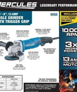New 😍 HERCULES 13 Amp 4-1/2 in. to 6 in. Trigger Grip Angle Grinder 😉 -Outlet The Power Tool Hub Store 57348 W2SS