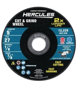 Best Sale 😉 HERCULES 5 in. x 1/8 in. x 7/8 in. Type 27 Cut and Grind Wheel ⌛
