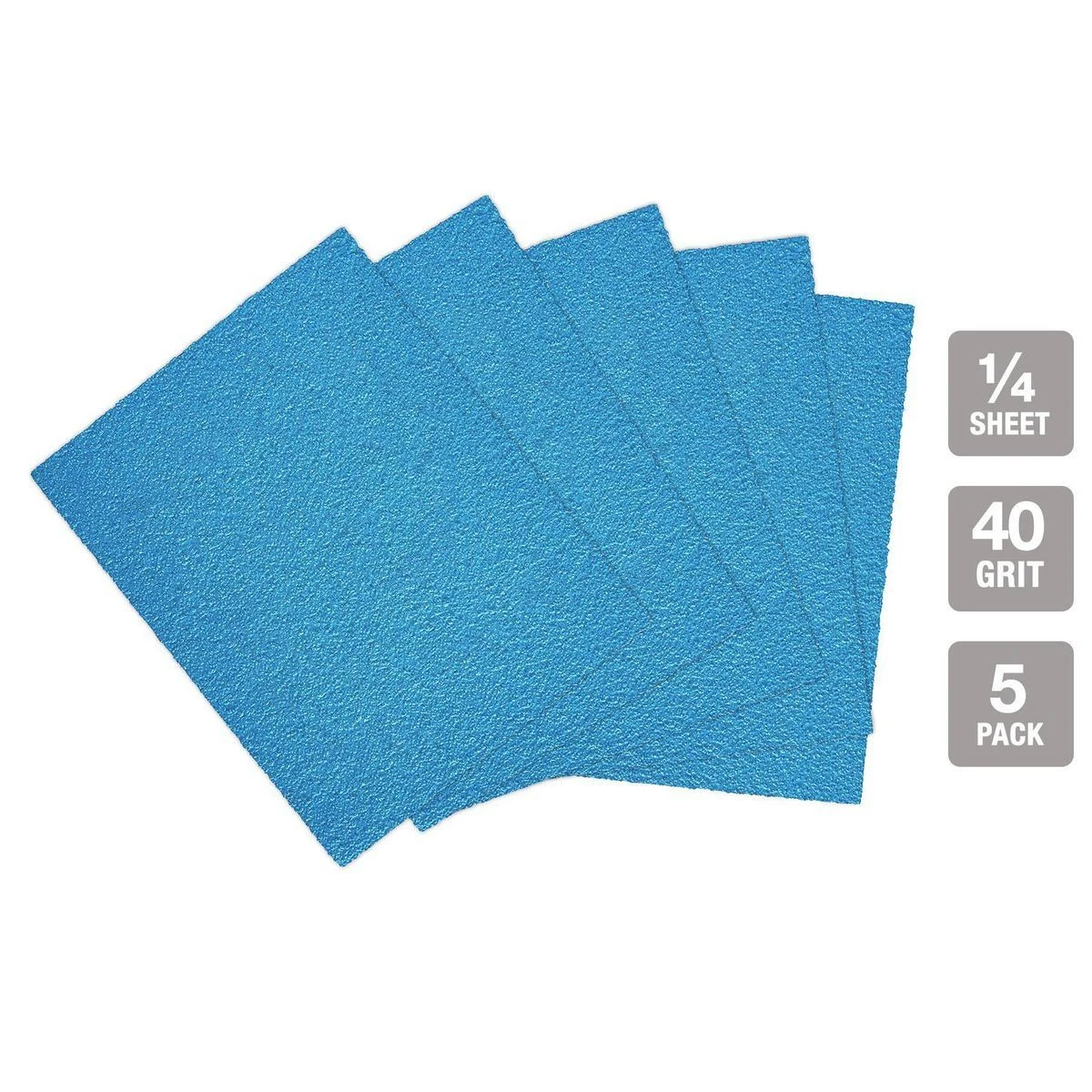Best deal 👍 HERCULES 4-1/2 in. x 5-1/2 in. 40 Grit 1/4 Sheet Sandpaper with Ceramic Alumina Grain, 5 Pk. 🔔 5 Best deal 👍 HERCULES 4-1/2 in. x 5-1/2 in. 40 Grit 1/4 Sheet Sandpaper with Ceramic Alumina Grain, 5 Pk. 🔔 - Image 3
