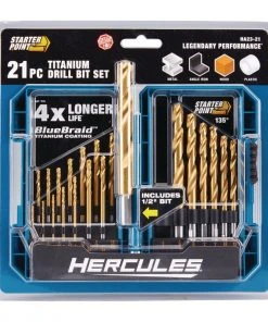 Flash Sale 🧨 HERCULES Hercules Titanium Drill Bit Set, 21 Piece ⌛ -Outlet The Power Tool Hub Store 63384 W5