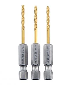 Discount 🎉 HERCULES 3/32 in. Impact Rated Hex Shank Titanium Drill Bit Set, 3 Piece 👏