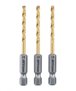 Brand new 🌟 HERCULES 1/8 in. Impact Rated Hex Shank Titanium Drill Bit Set, 3 Piece ✨