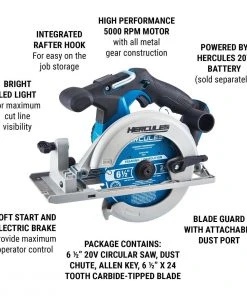 Flash Sale ⌛ HERCULES 20V Cordless 6-1/2 in. Circular Saw - Tool Only 🛒 -Outlet The Power Tool Hub Store 64984 W2